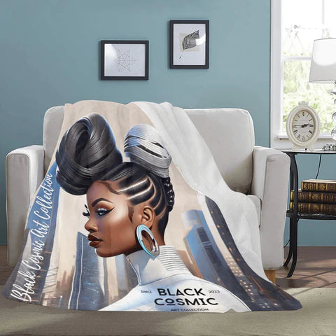 Get Cozy with the Black Cosmic Art - Ultra-Soft Micro Fleece Blanket