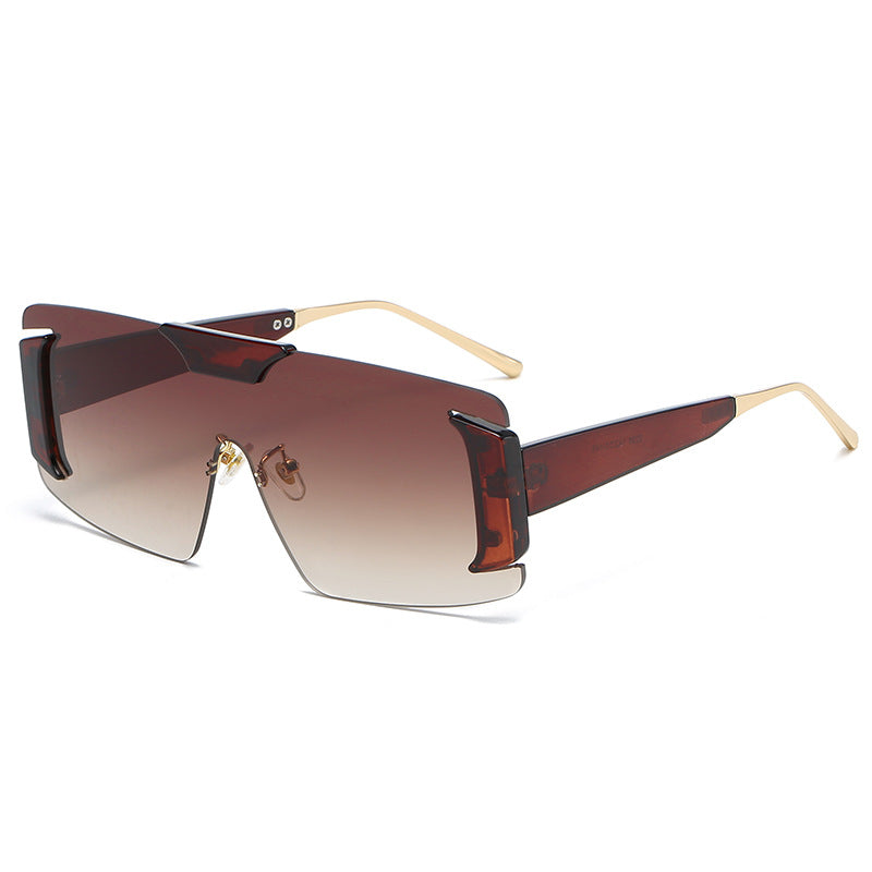 New Personality Frameless Sunglasses Men And Women Trend Large Frame Sunglasses - Dash Trend