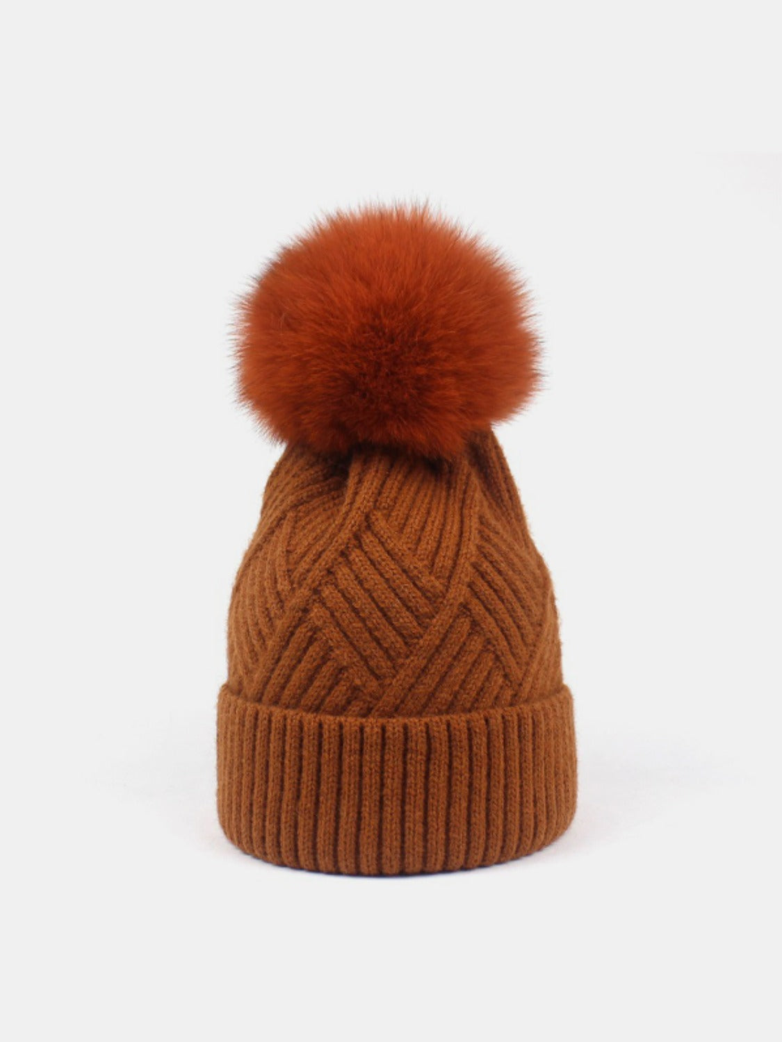 Thermal Knit Hat with Pompom