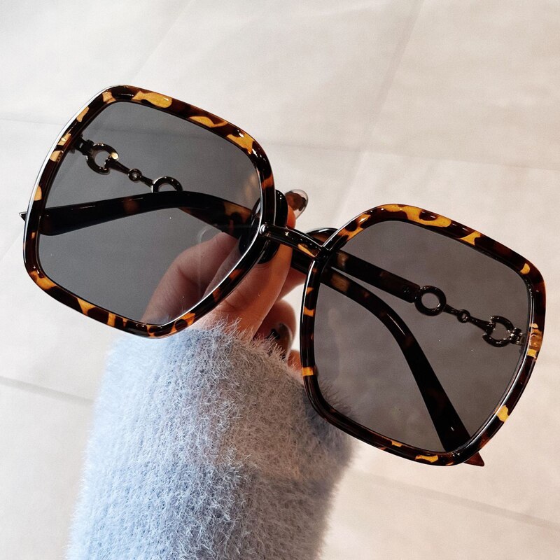 Irregular Polygon Square Sunglasses For Women Fashion Brand Oversized Leopard Beige Gradient Sun Glasses Female Elegant Shades - Dash Trend