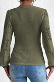 Mock Neck Lace Long Sleeve Top