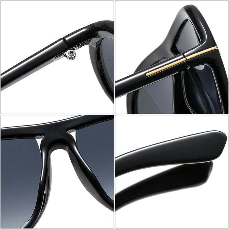 Retro Oversized Pilot Sunglasses Women Fashion Brand Designer Gradient Shades UV400 Men Oval Sun Glasses - Dash Trend