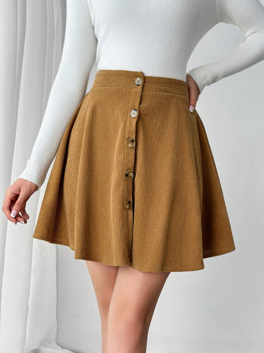 Buttoned Mini Skirt - Dash Trend 