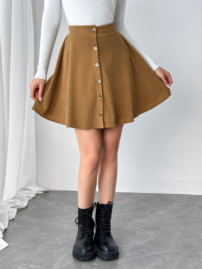 Buttoned Mini Skirt - Dash Trend 