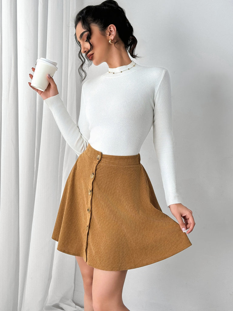 Buttoned Mini Skirt - Dash Trend 