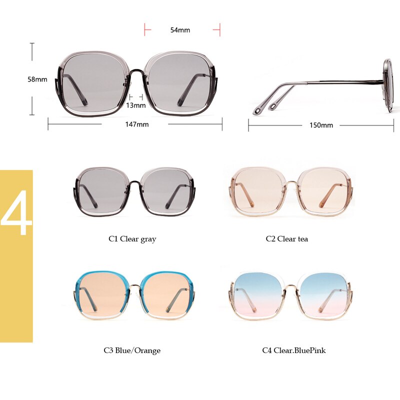 Retro Semi-Rimless Square Sunglasses Women Colorful Frames Oversized Sun Glasses Luxury Traveling Sea Color Shades UV400 - Dash Trend