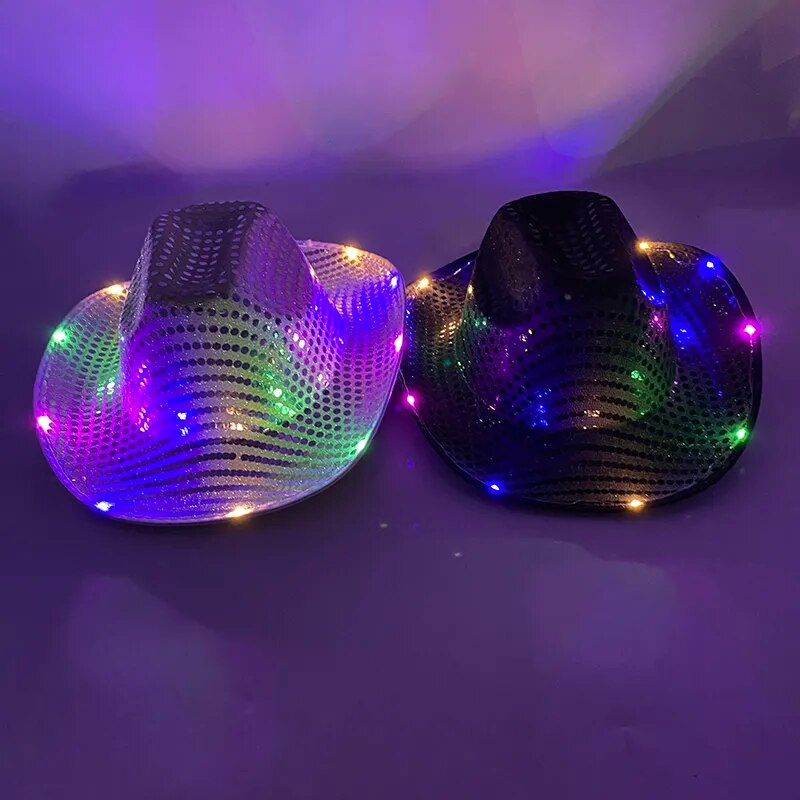 Fashion Decor Cowboy Hat Dance Party Decorate  Luminous  LED Cowboy  Cowgirl Hat  Flashing For Carnival Party - Dash Trend