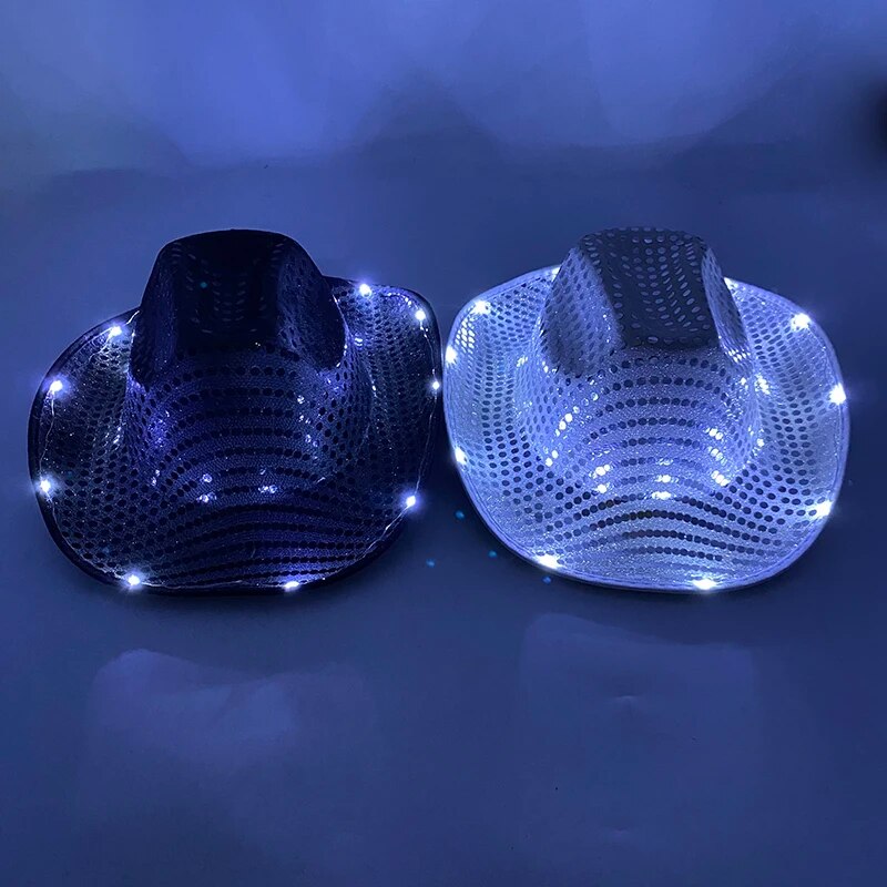 Fashion Decor Cowboy Hat Dance Party Decorate  Luminous  LED Cowboy  Cowgirl Hat  Flashing For Carnival Party - Dash Trend