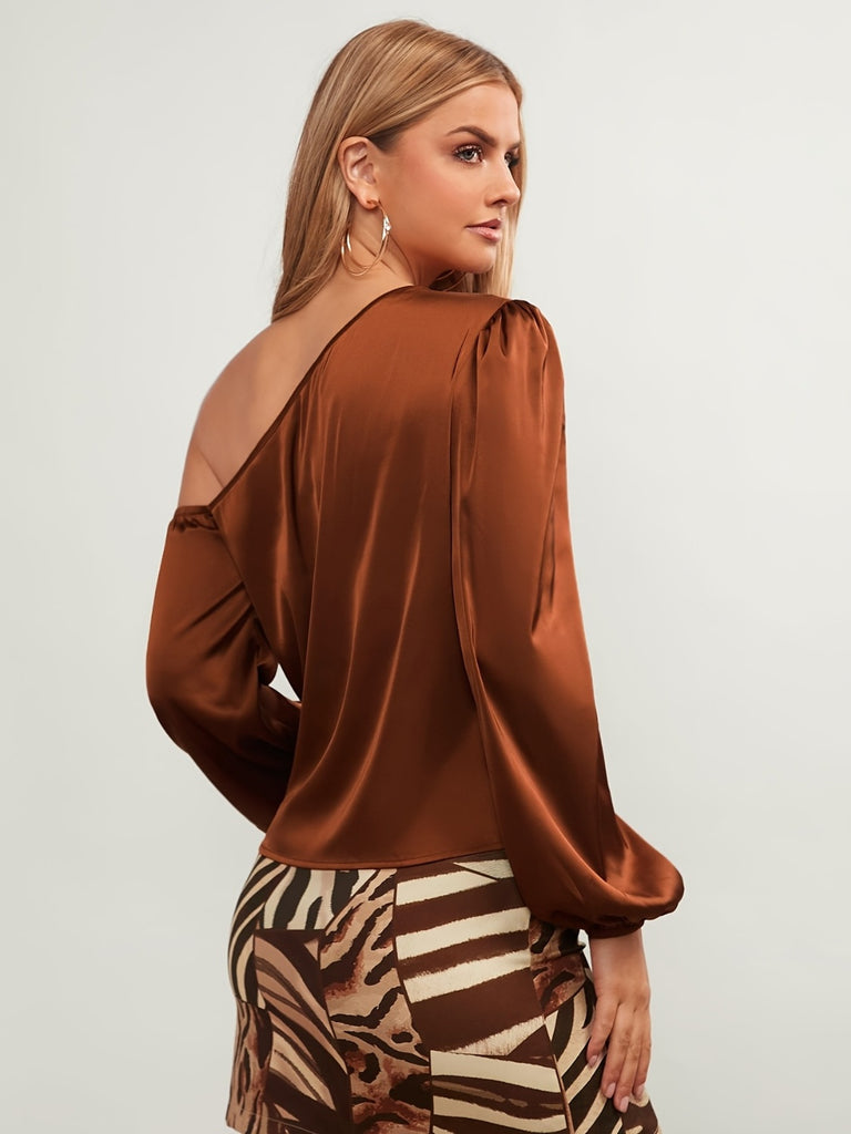 One Shoulder Long Sleeve Blouse