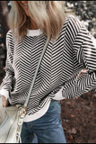 Striped Round Neck Long Sleeve Sweater