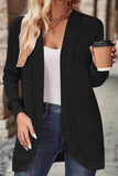 Ribbed Open Front Long Sleeve Cardigan