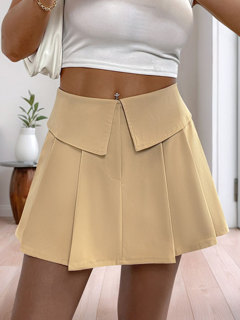 Perfee Pleated High Rise Shorts