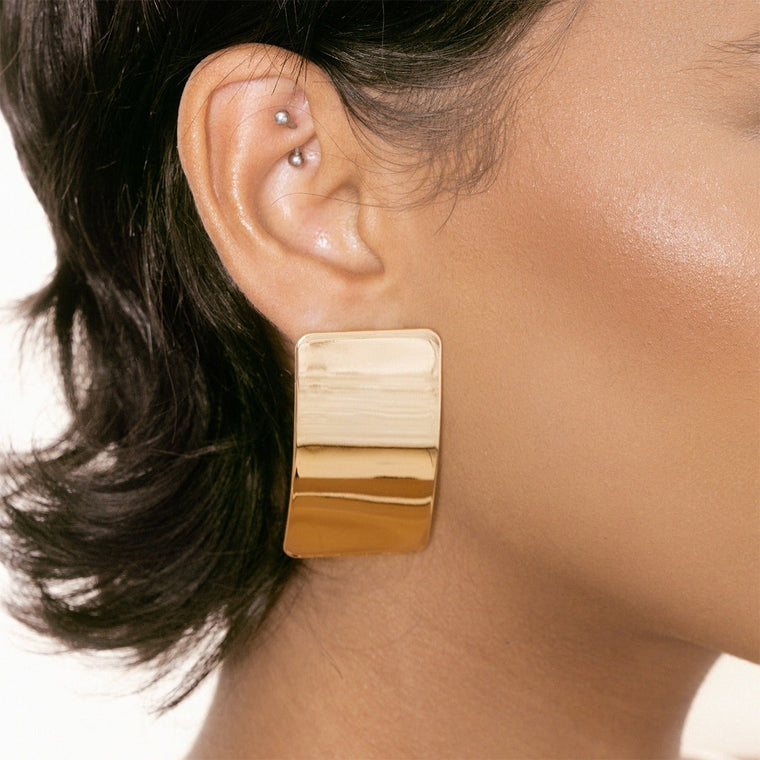 Stainless Steel Rectangle Earring