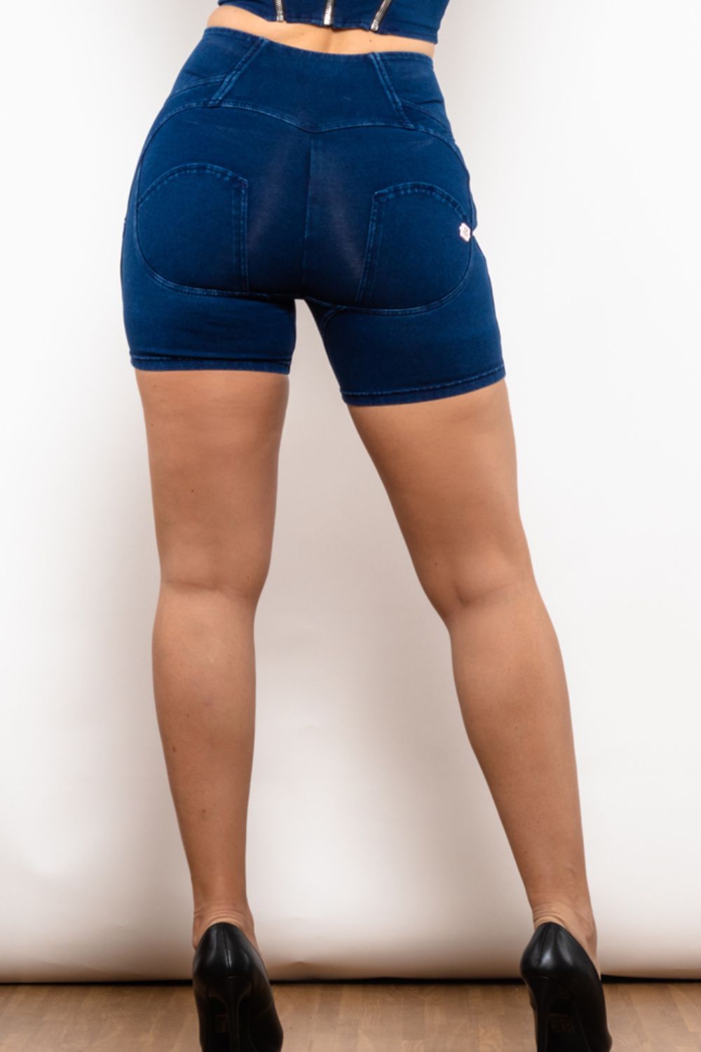 Full Size Side Stripe Zip Closure Denim Shorts - Dash Trend