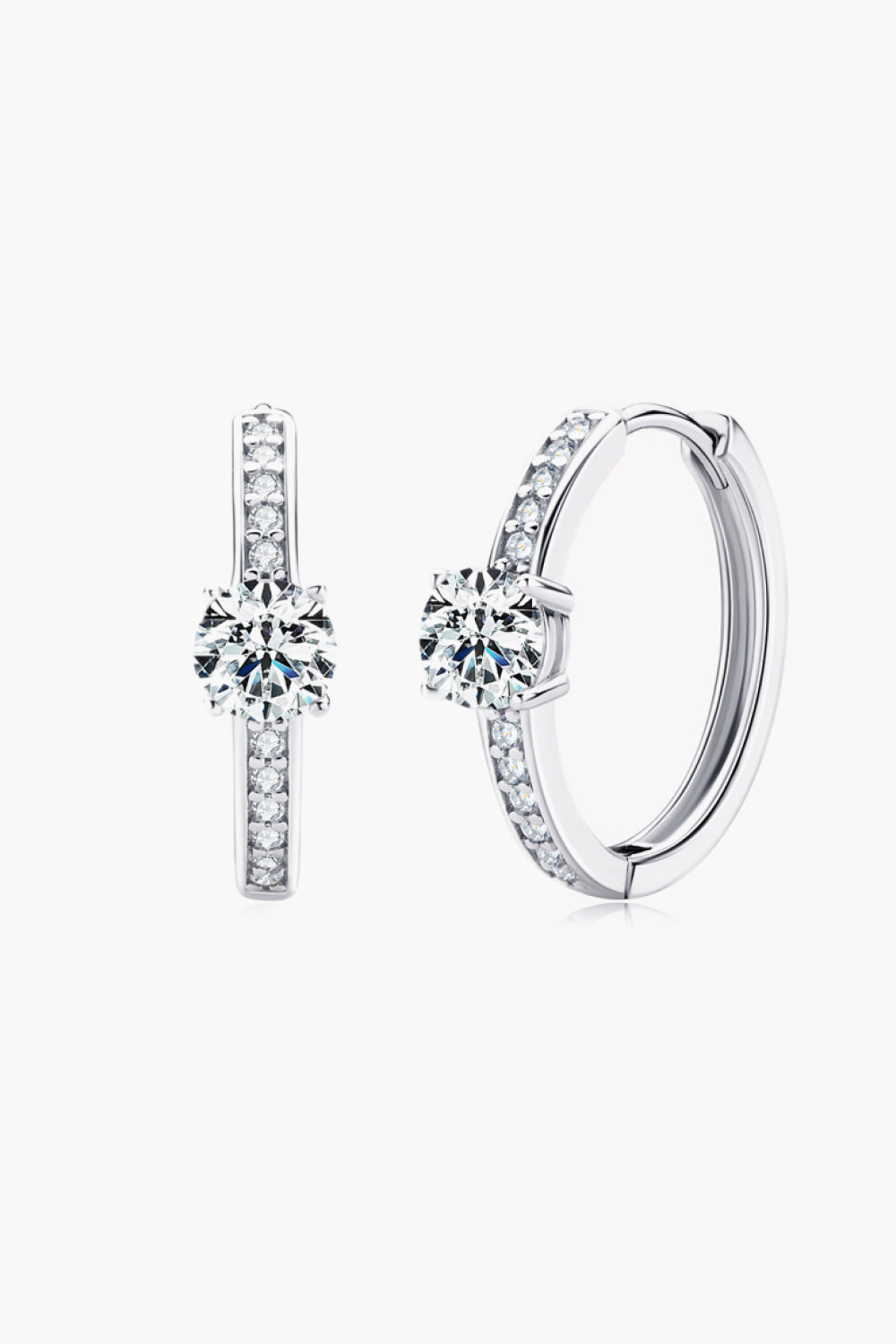 Carry Your Love 1 Carat Moissanite Platinum-Plated Earrings - Dash Trend