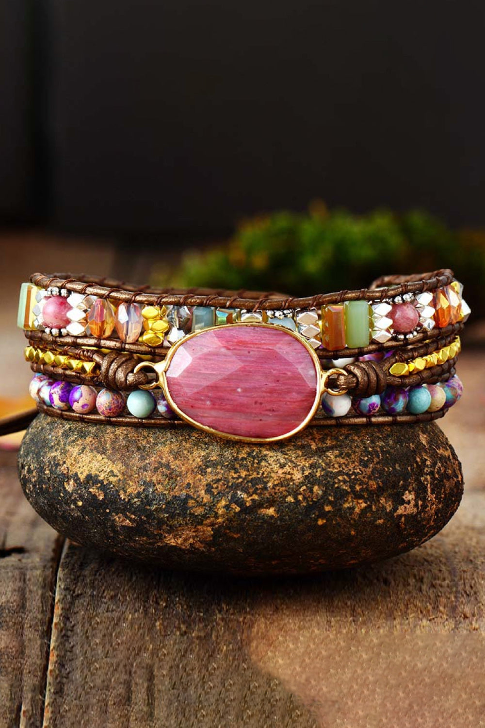 Handmade Crystal Beaded Natural Stone Bracelet - Dash Trend