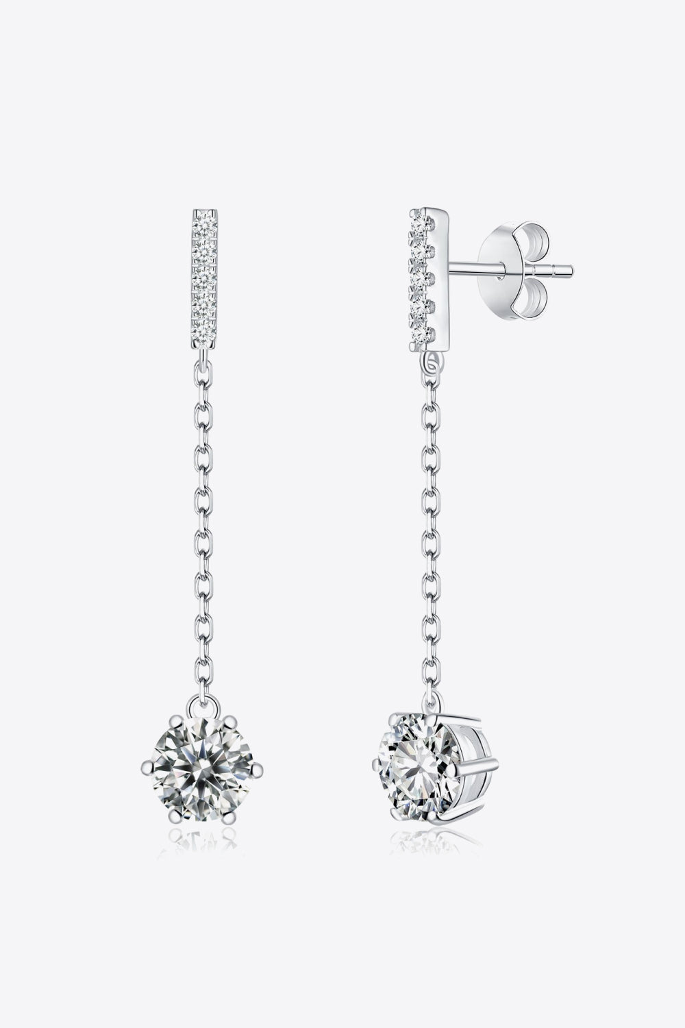 6-Prong Round Moissanite Drop Earrings - Dash Trend