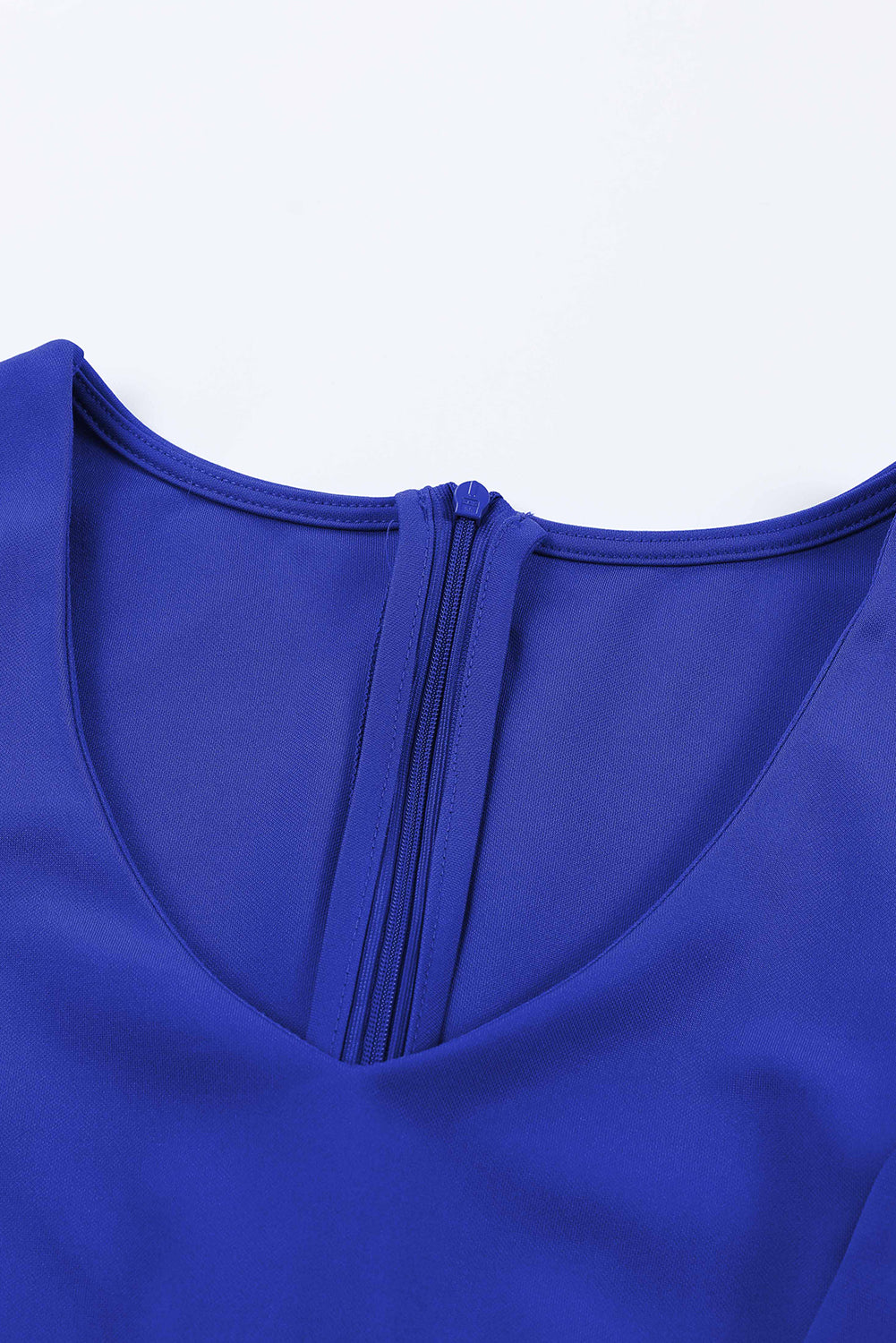 Belted Puff Sleeve V-Neck Jumpsuit - Dash Trend
