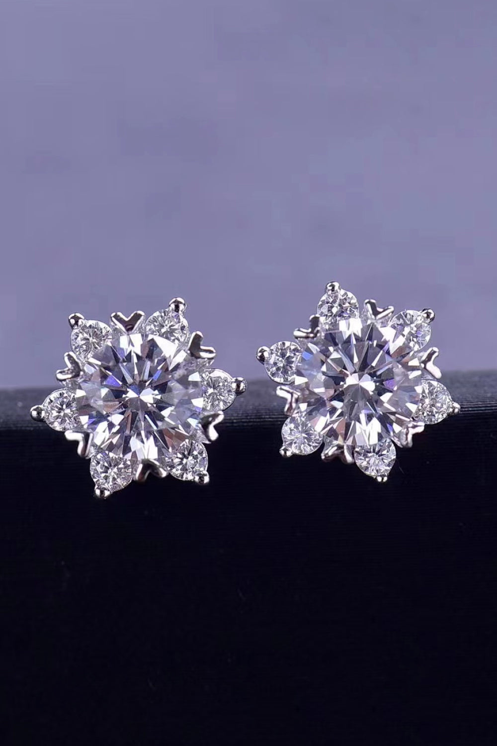 2 Carat Moissanite Floral Stud Earrings - Dash Trend