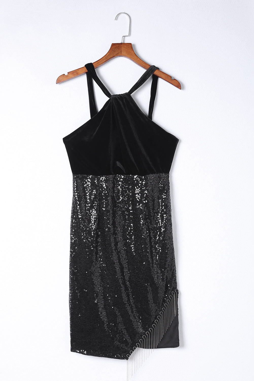 Sequin Fringe Detail Sleeveless Dress - Dash Trend