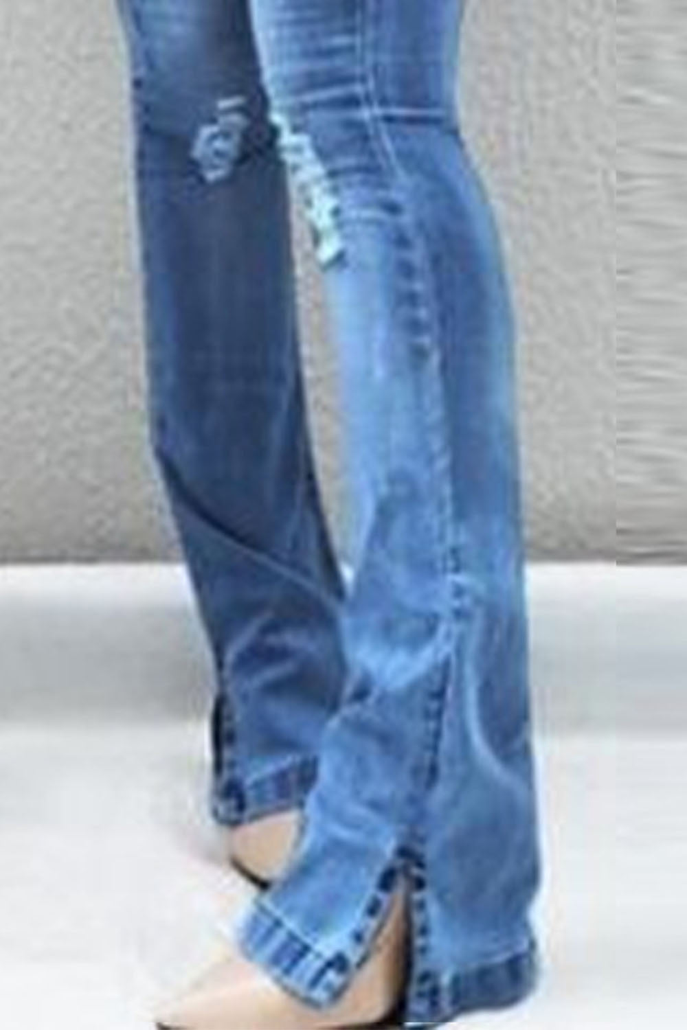 Button Fly Slit Jeans - Dash Trend
