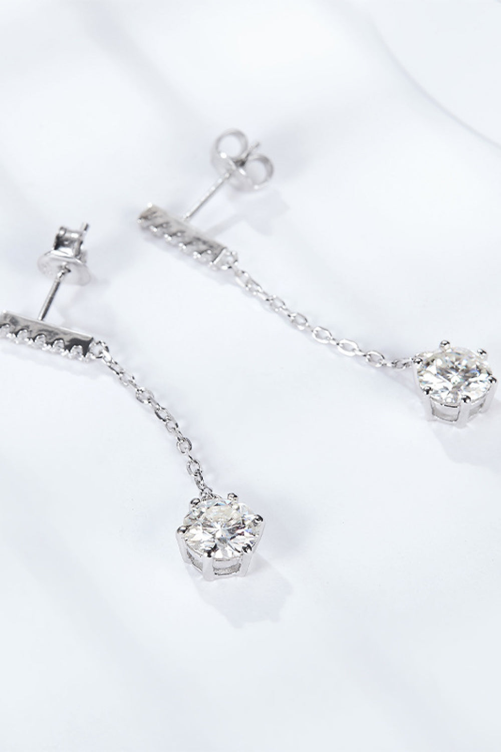 6-Prong Round Moissanite Drop Earrings - Dash Trend