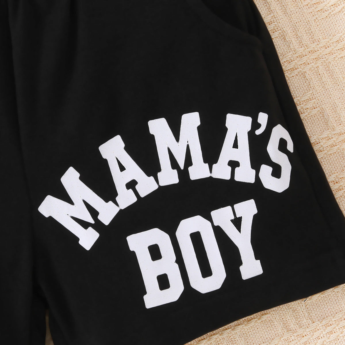 Kids MAMA'S BOY Graphic Short Sleeve Hoodie and Shorts Set - Dash Trend