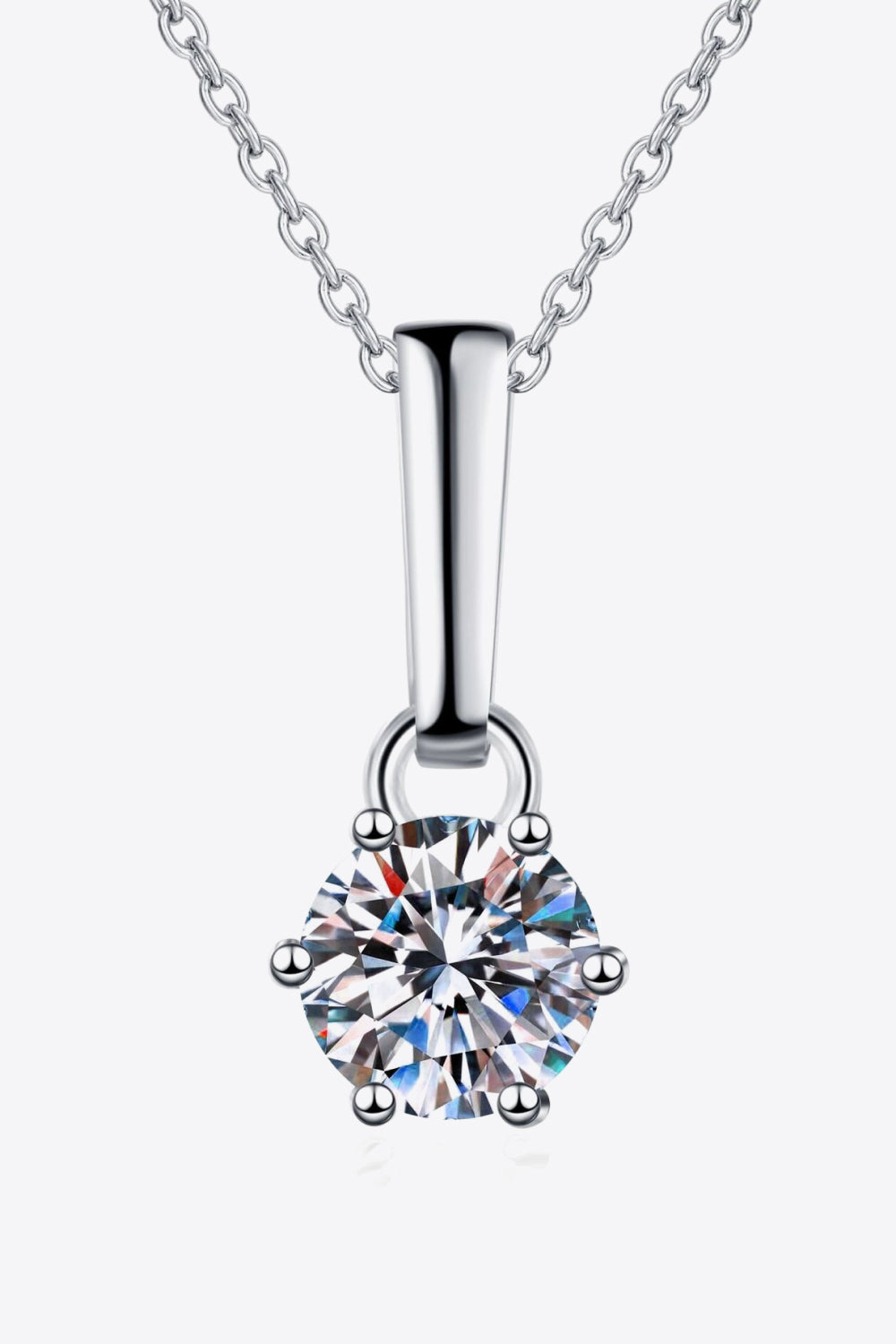 1 Carat Moissanite 925 Sterling Silver Chain-Link Necklace - Dash Trend