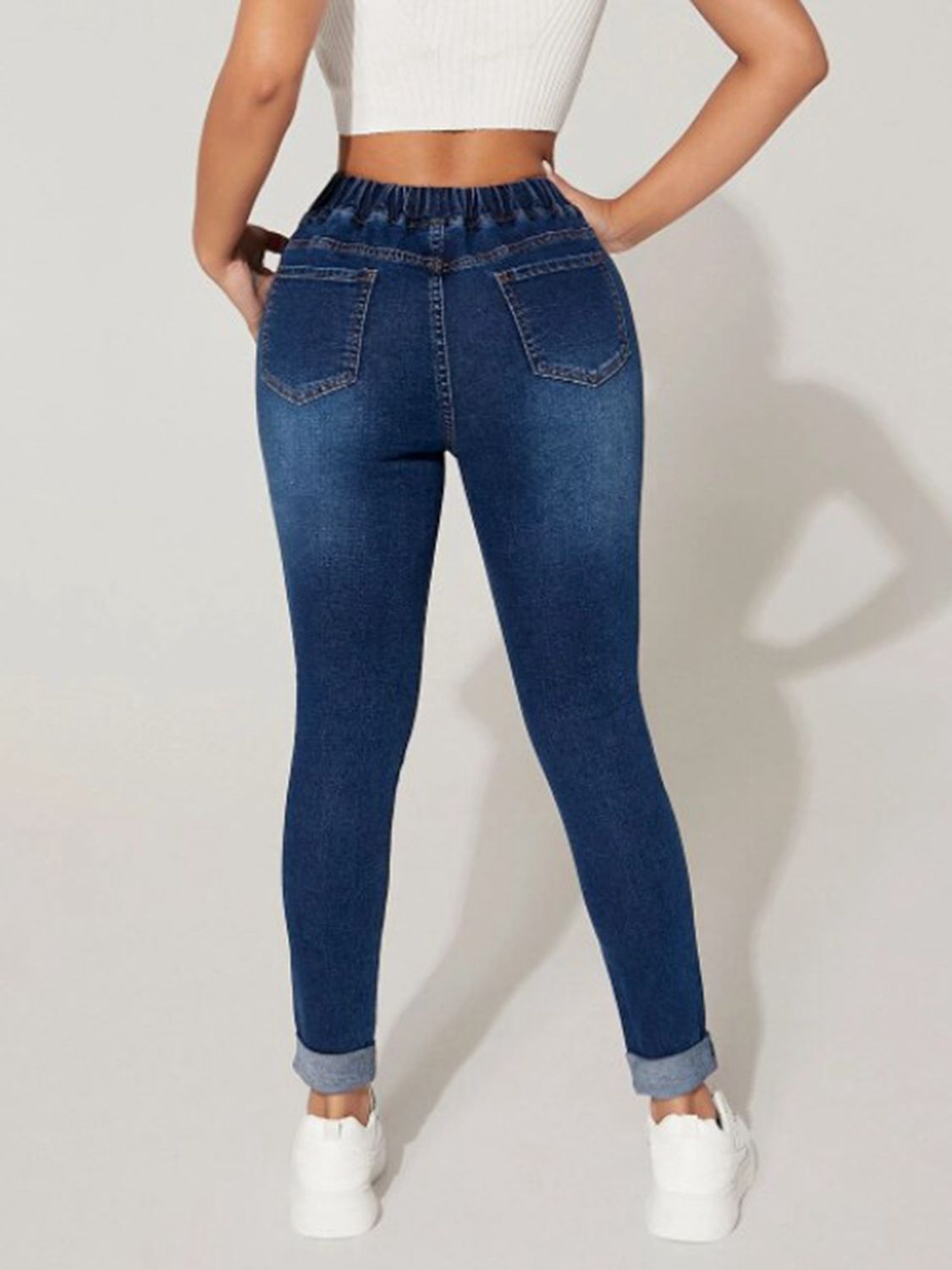 Drawstring Cropped Jeans - Dash Trend