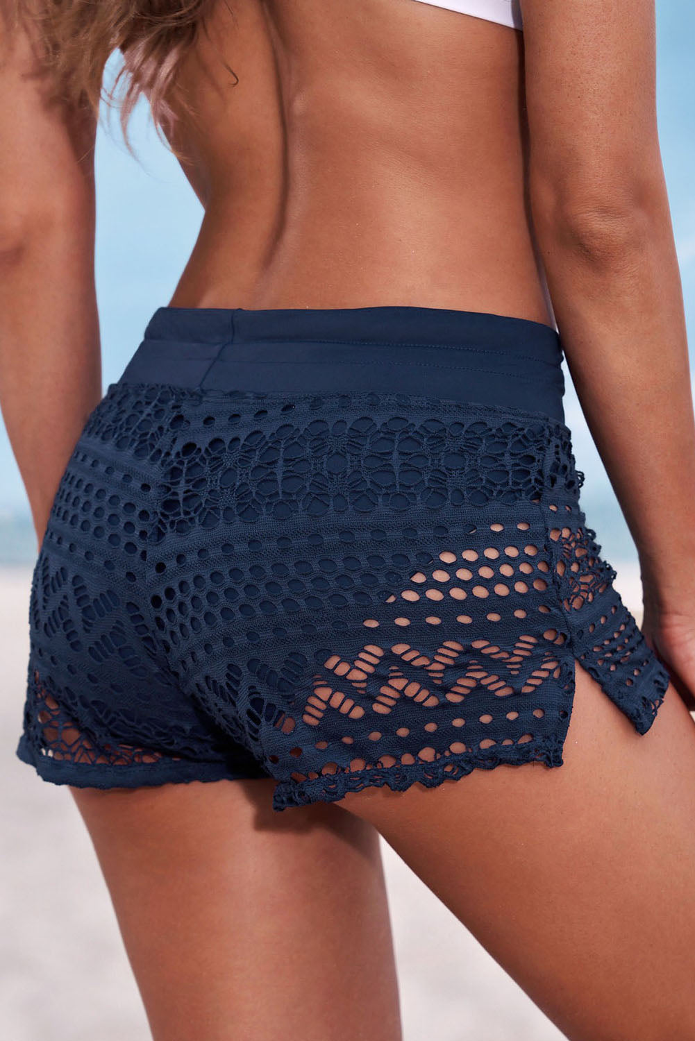 Full Size Drawstring Waist Swim Shorts - Dash Trend