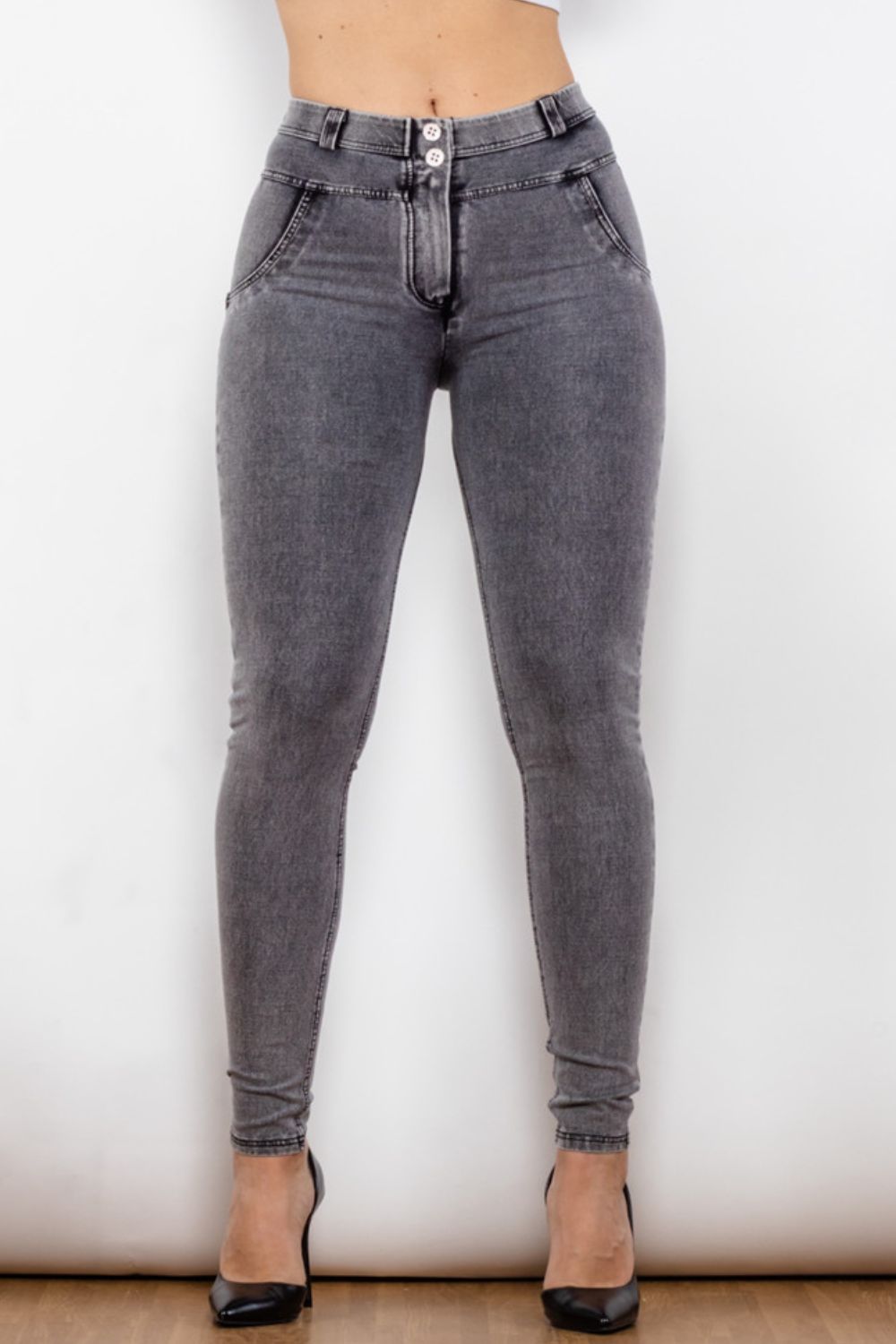 Buttoned Skinny Long Jeans - Dash Trend