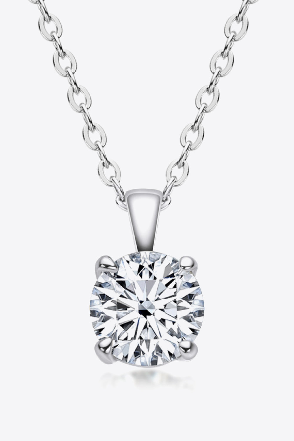 925 Sterling Silver 1 Carat Moissanite Chain-Link Necklace - Dash Trend